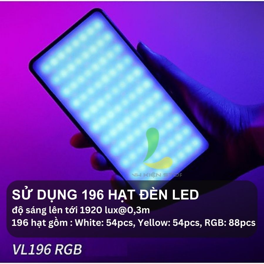 Đèn hỗ trợ quay phim chụp ảnh ULANZI VIJIM VL196 RGB - Đèn LED đổi màu RGB với 20 hiệu ứng ánh sáng nổi bật - Hàng nhập khẩu