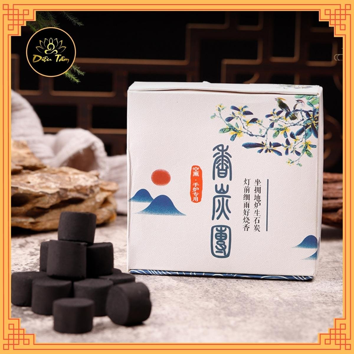 Than đốt trầm dùng trong trầm hương xông nhà đồ thờ cúng hộp 25 viên than tre sạch