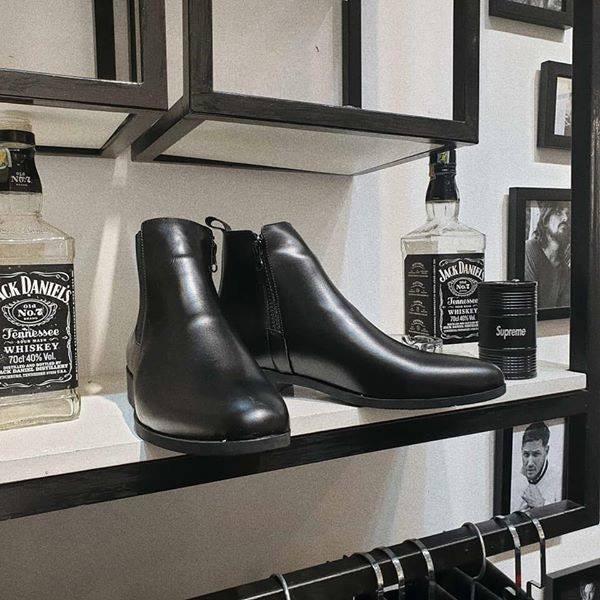 Chelsea Boots da bò kéo khóa, giày bốt nam