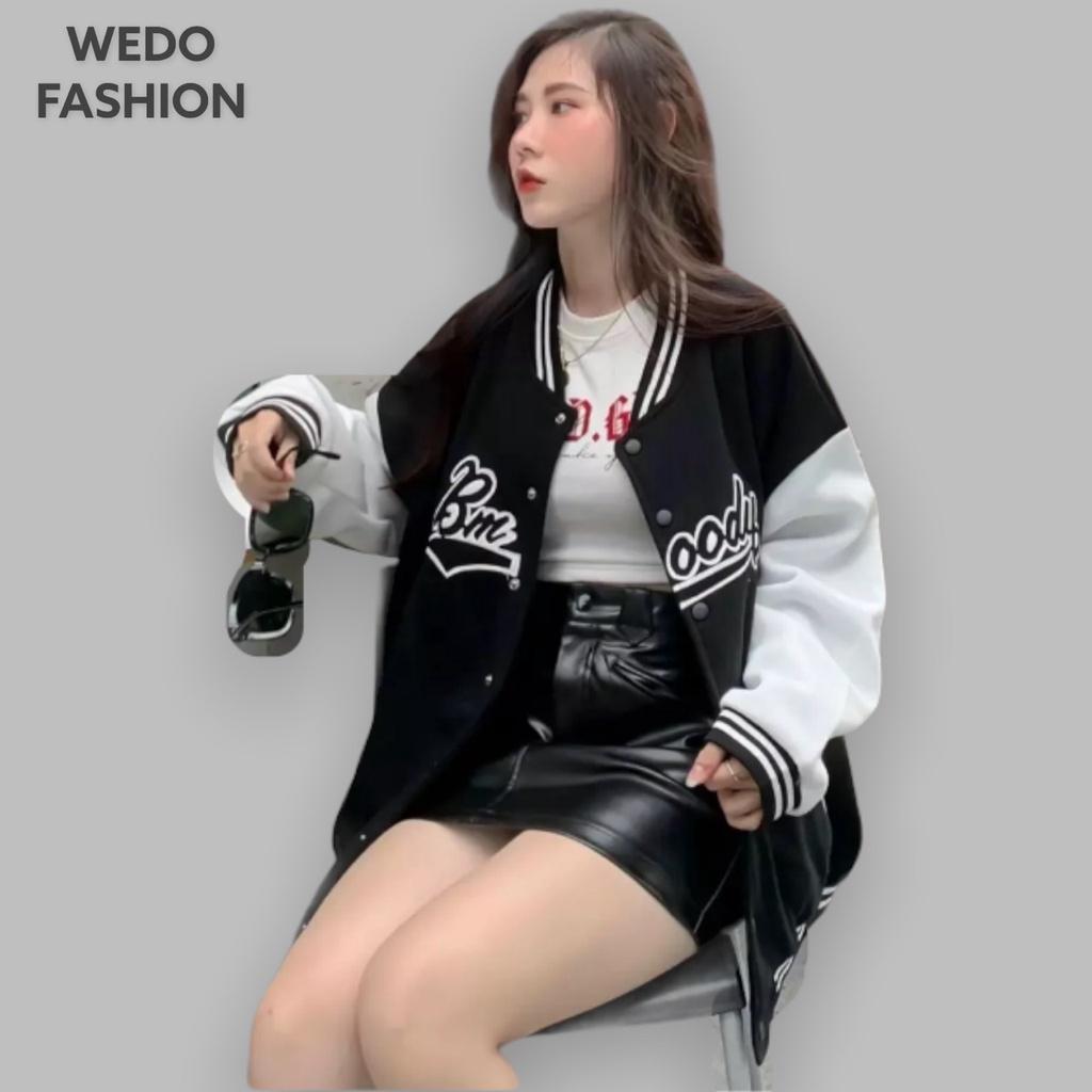 Hình ảnh Áo khoác Bomber nam nữ BMOOD, vải dù mero hai lớp dày dặn phối nút bấm, kiểu dáng năng động cá tính