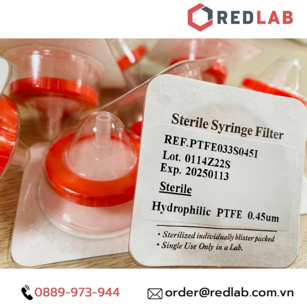 Màng lọc syringe tiệt trùng PTFE033S045I dùng cho PRP, lỗ lọc 0.45µm chính hãng Finetech