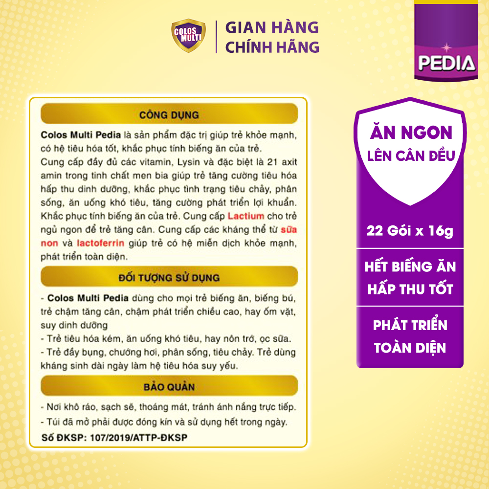 [ HỘP DÙNG THỬ] Sữa non cho bé Colosmulti Pedia hộp 2 gói x16g,chuyên biệt hỗ trợ trẻ ăn ngon