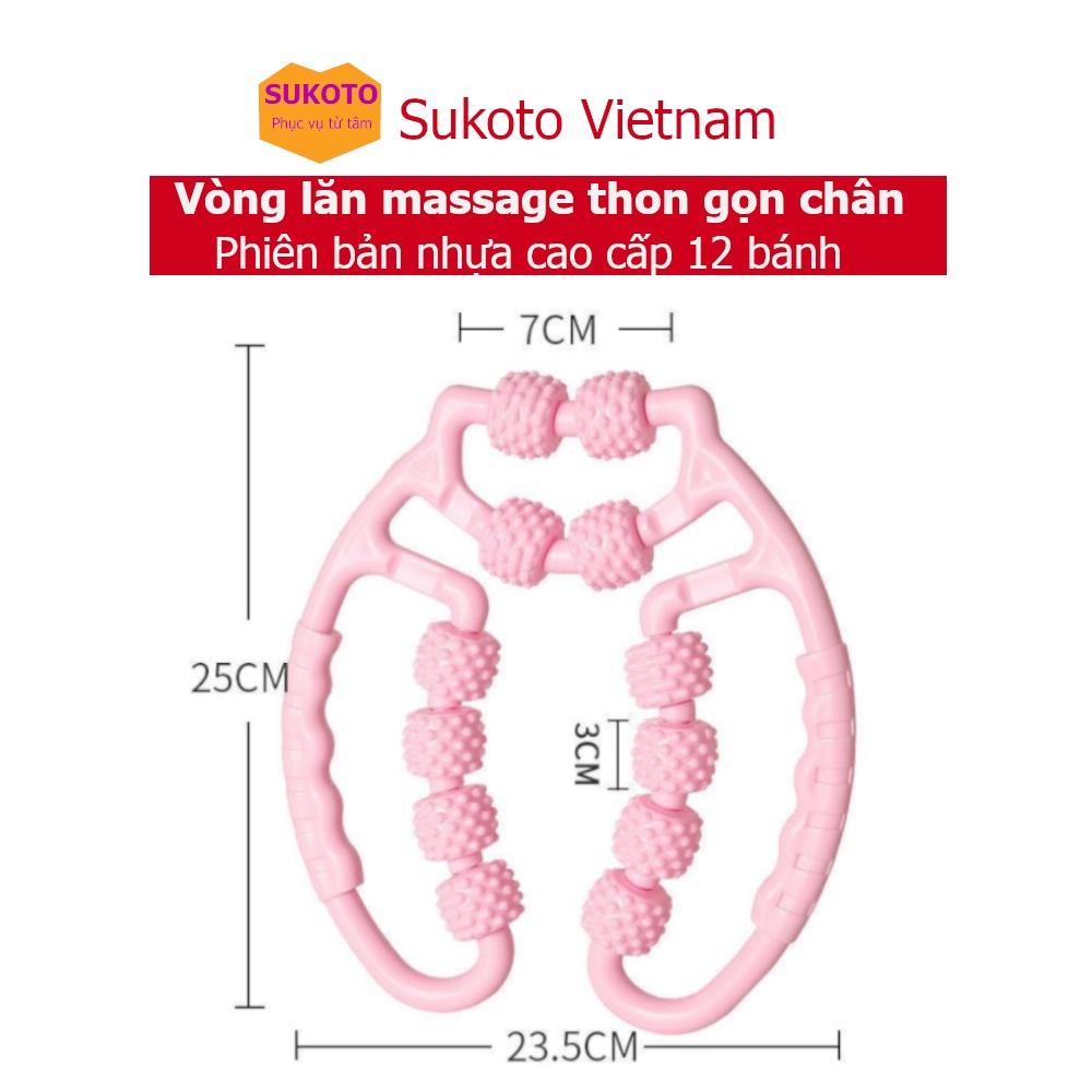 Vòng lăn massage thon gọn chân - Bản nhựa cao cấp 12 bánh