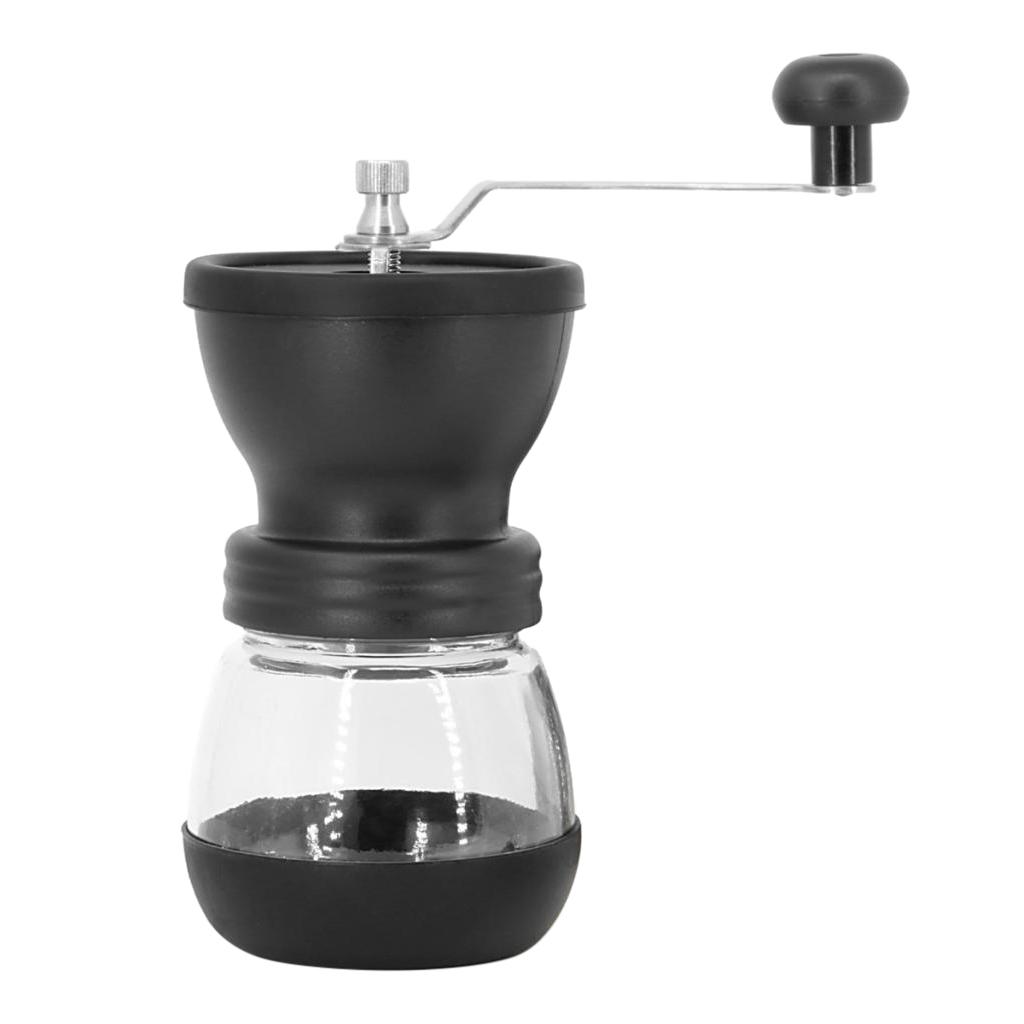 Manual Coffee Mill Burr Grain Milling Machine Tool For Camping Picnic Black