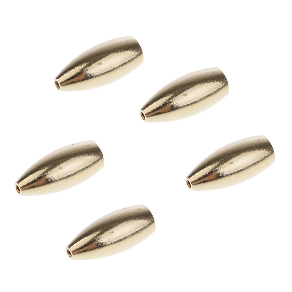 5Pcs Brass Weights Drop Shot Slider Sea Fishing Tackle Snag Sinkers 12g