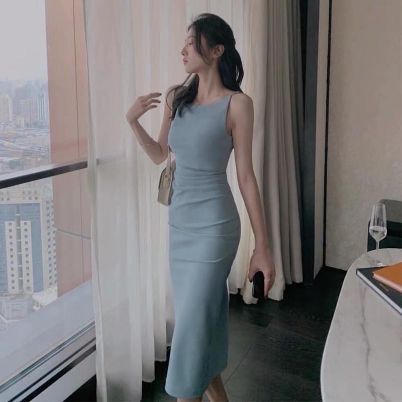 Váy body dài ly eo