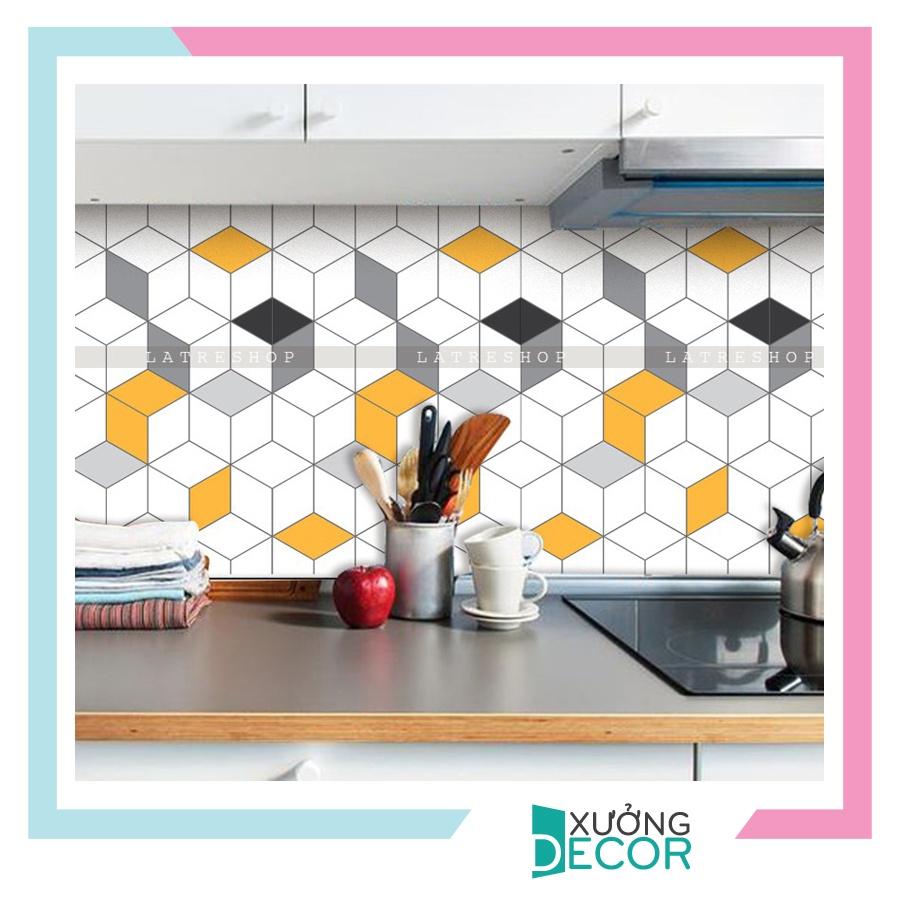 Decal chịu nhiệt dễ lau chùi dầu mỡ dán bếp tường nhà vệ sinh loại 1 - Box Line khổ 40x60cm 0019