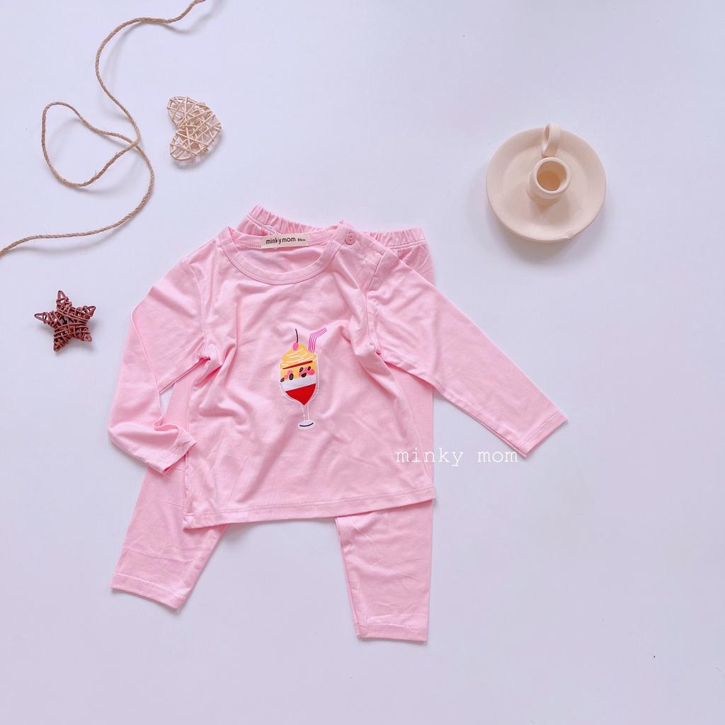 {MẪU MỚI} Bộ Dài tay SIZE ĐẠI Minky Mom Thun Lạnh mềm mịn mát in hình cho bé trai, bé gái từ 7-32kg