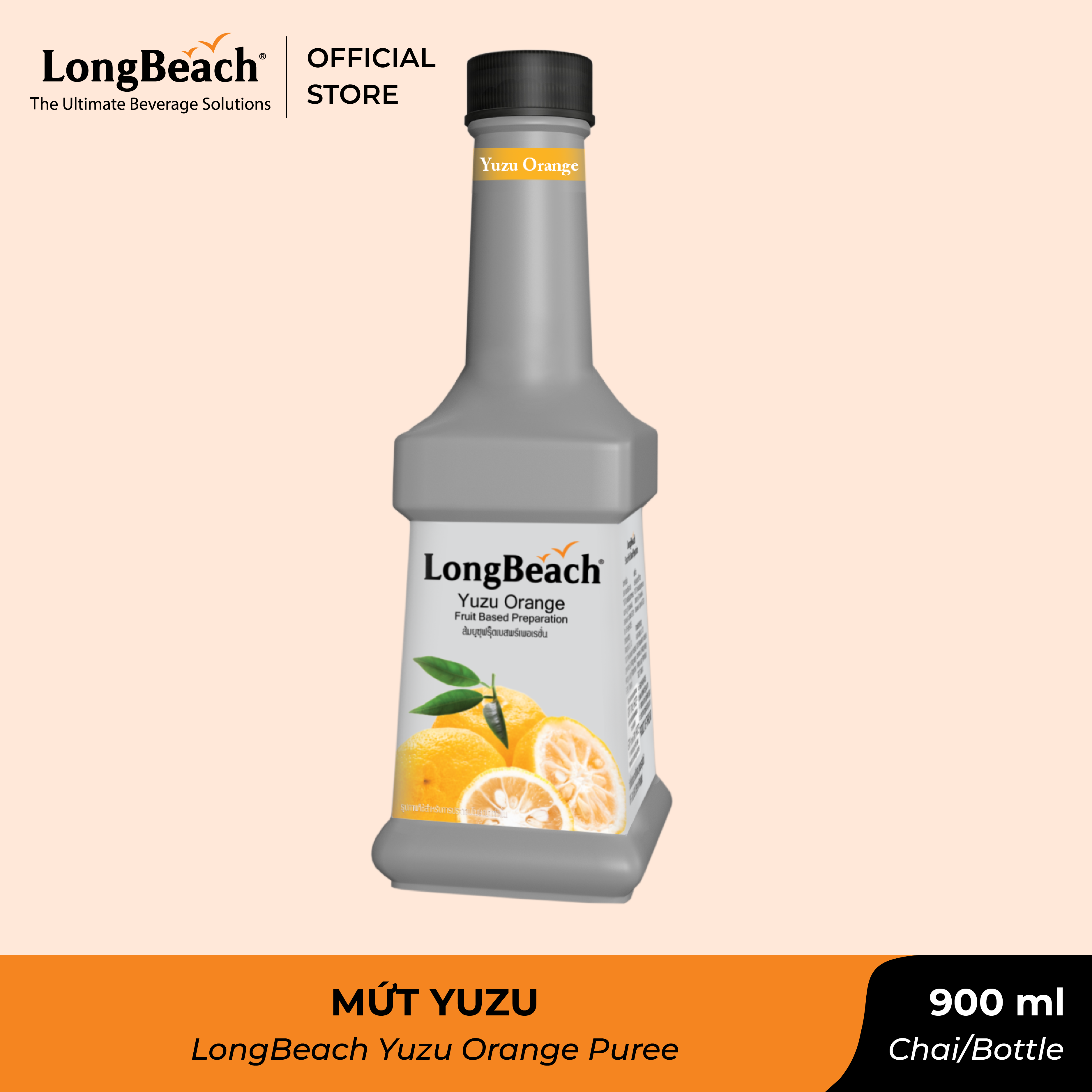 Mứt Cam Yuzu - LongBeach Yuzu Orange Fruit Based Preparation 900 ml