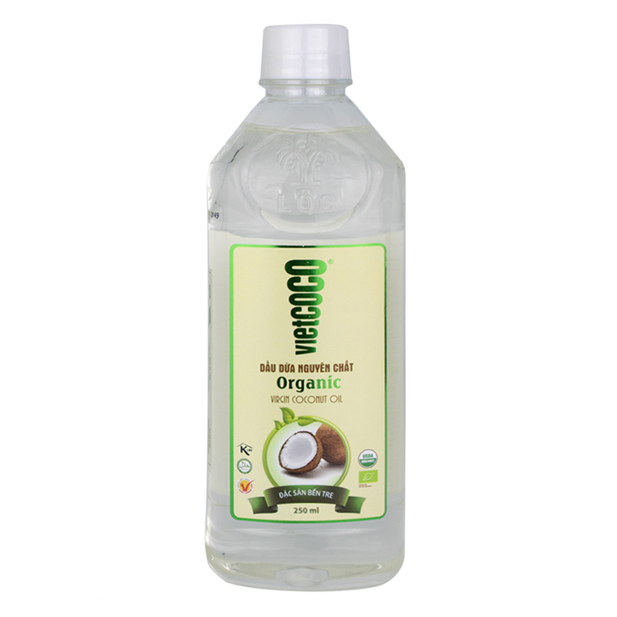 Dầu dừa nguyên chất Organic Vietcoco chai pet 250ml