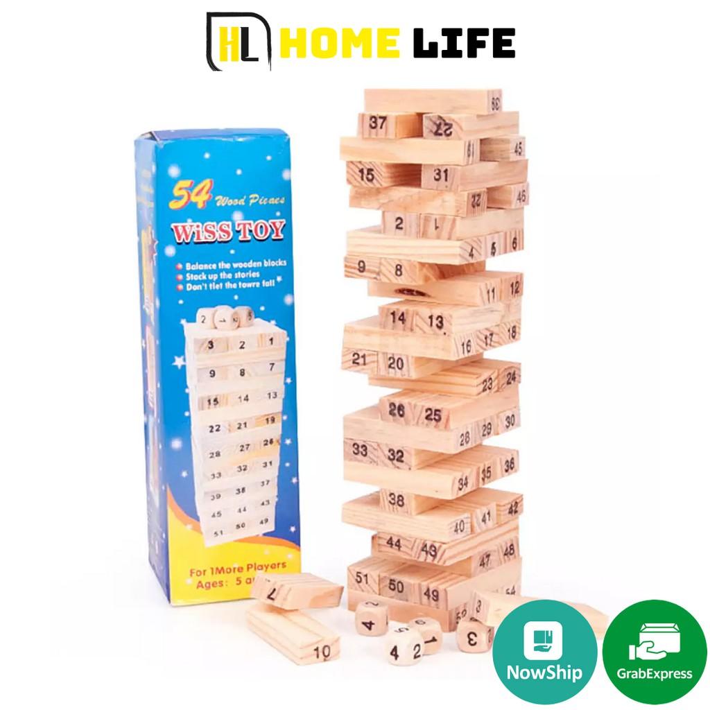 Bộ Đồ Chơi Rút Gỗ Thông Minh Wiss Toy 54 Thanh Cho Bé