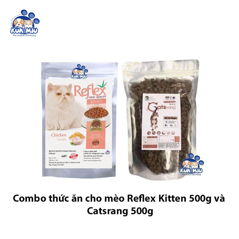 Combo 2 túi thức ăn cho mèo Catsrang + Reflex Kitten