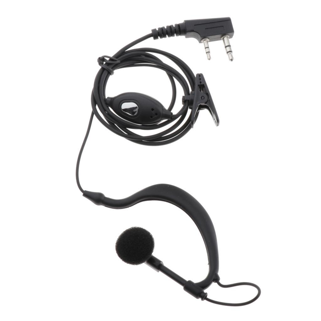 2Pcs 2 PIN Earpiece Ear Hook Interphone Earphone for BAOFENG UV5R Plus BF-888S