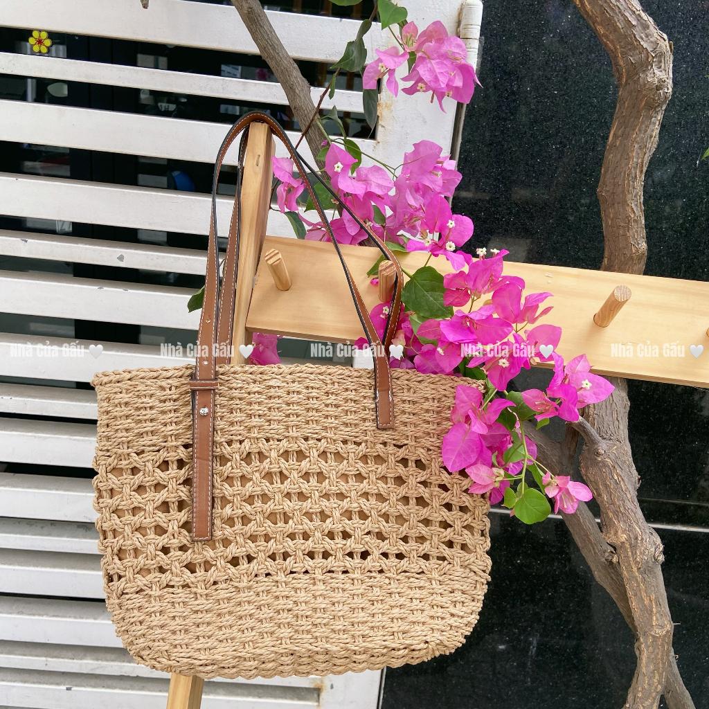 Túi cói dây da size vừa đeo vai xinh xỉu