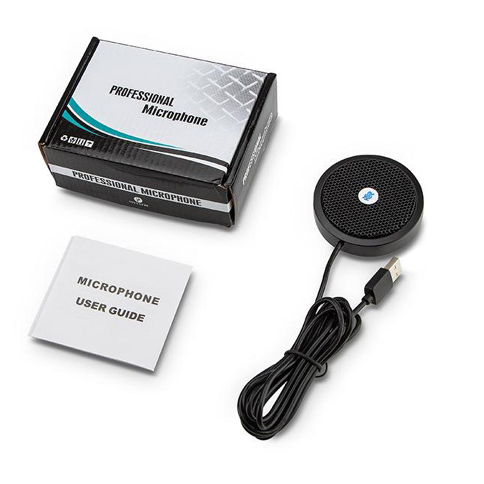 USB Conference Microphone Voice Microphone for PC Desktop Computer Laptop Black