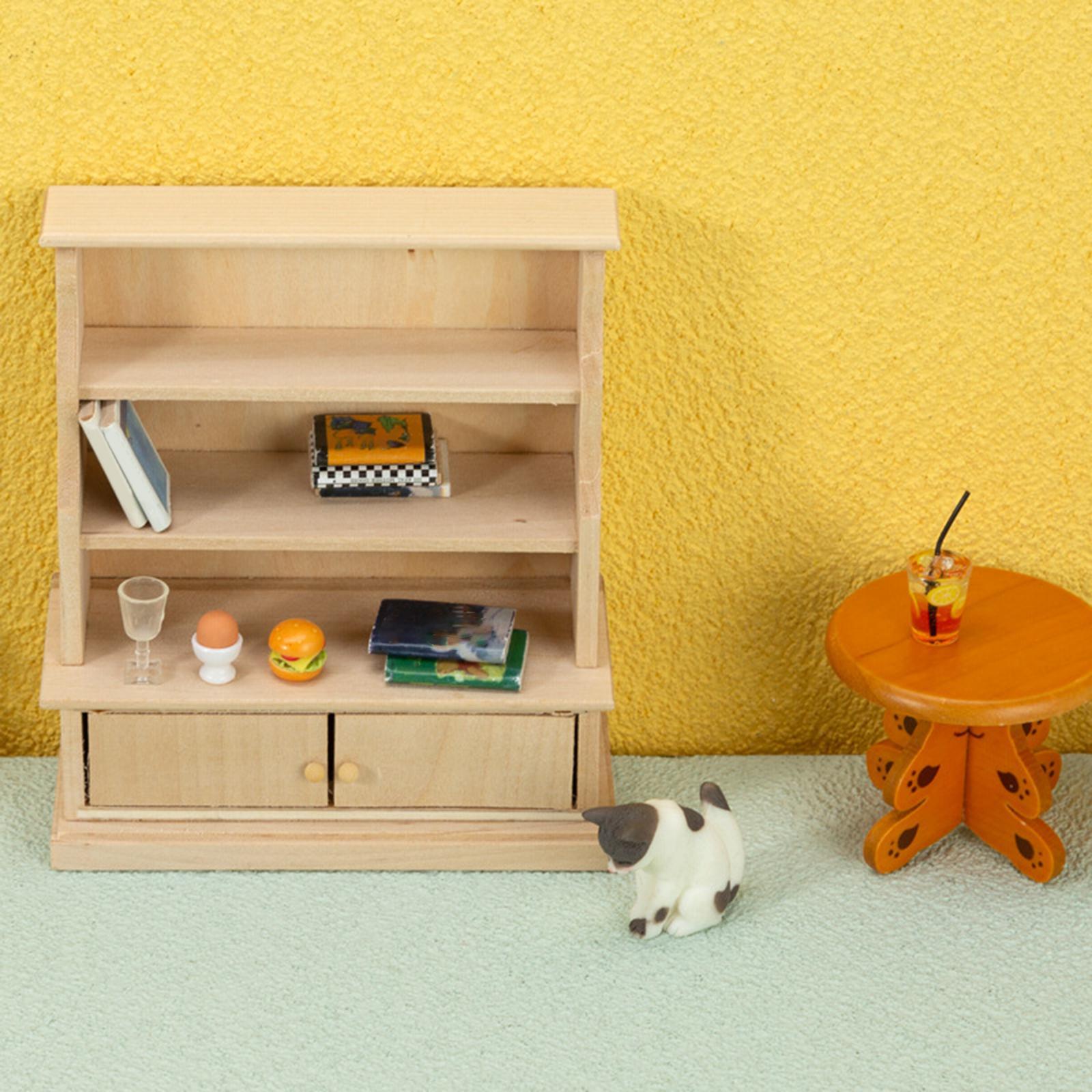 Dollhouse Cabinet Display Shelves for 1:12 Scale Dollhouse Living Room
