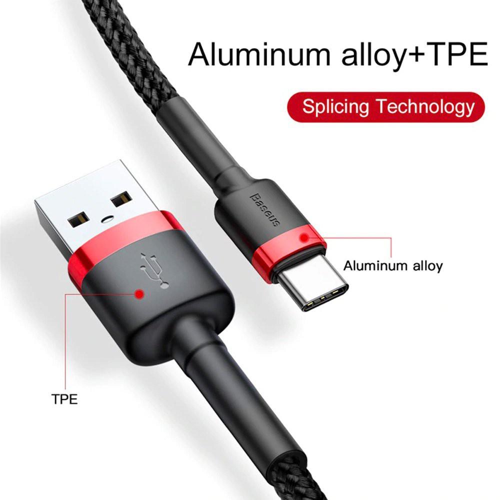 Cáp sạc nhanh và truyền dữ liệu - Baseus Cafule Type C dài 1m, 2m - Hàng Chính Hãng