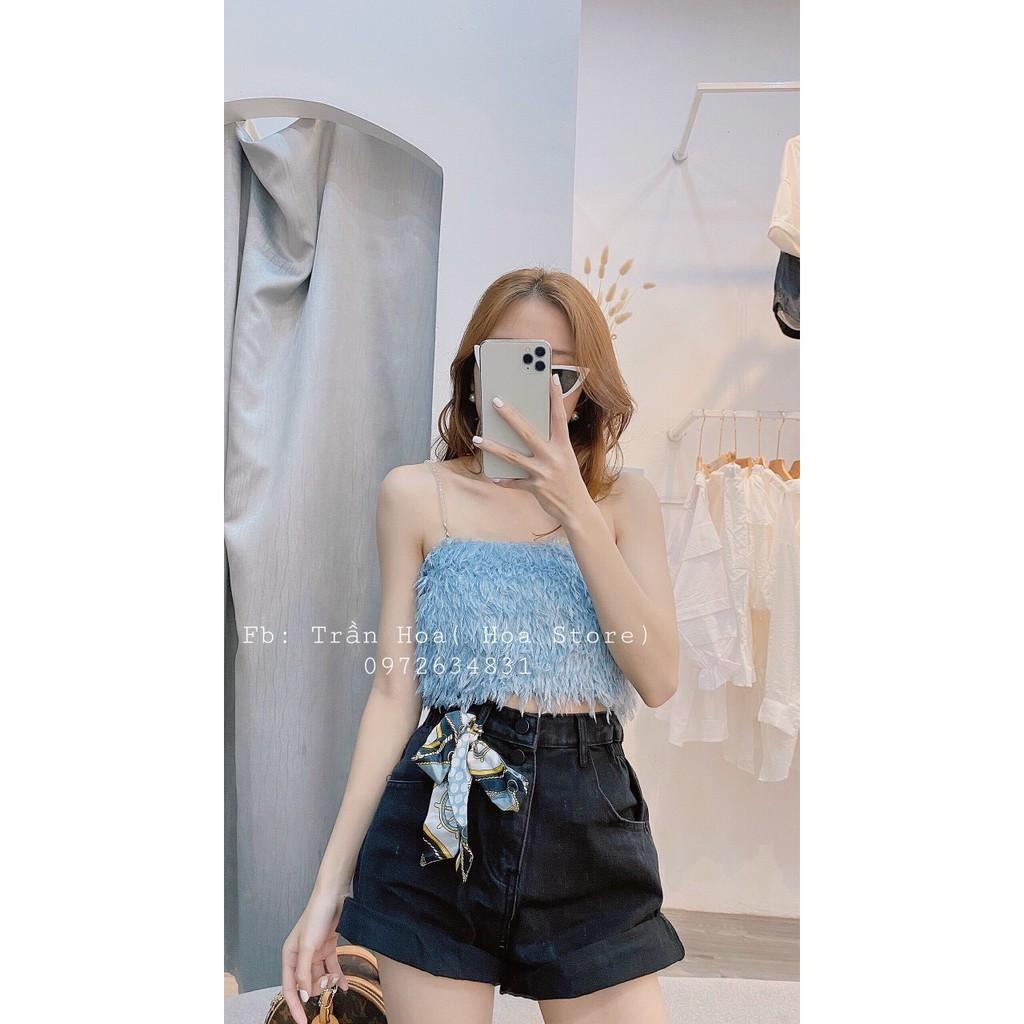 Áo 2 dây lông dây ngọc QC hot hit