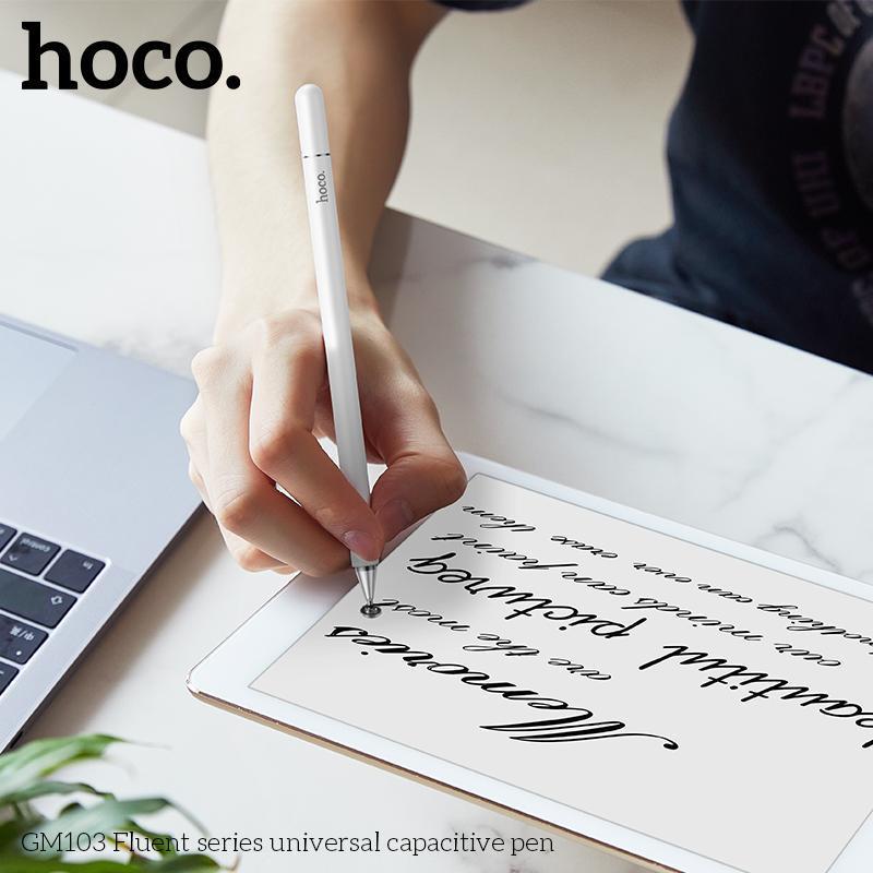 Bút cảm ứng điện dung đa năng Hoco GM103, phụ kiện viết cảm ứng nét vẽ mượt mà cho máy tính bảng, điện thoại hàng chính hãng