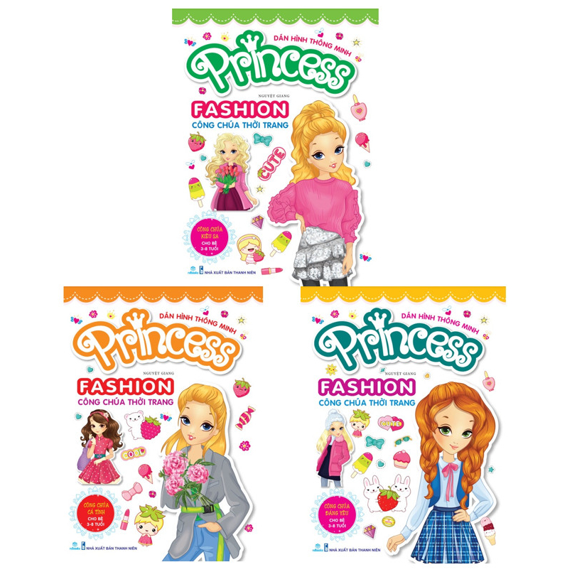 Sách - Combo 6 Cuốn Dán Hình Thông Minh Princess Fashion Công Chúa Thời Trang Cho Bé 3 - 8 Tuổi - Ndbooks - Combo 3Q B