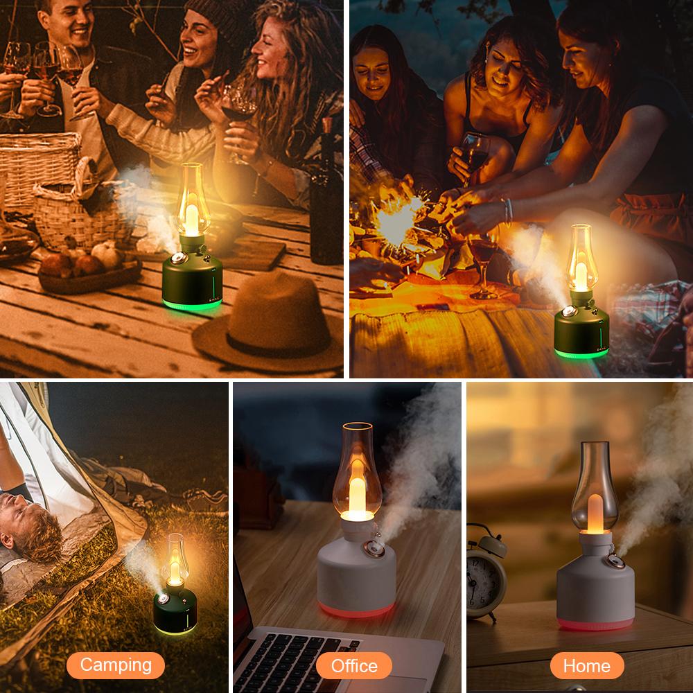 Đèn LED cổng USB có thể sạc lại phong cách retro với máy tạo độ ẩm không khí để ngoài trời