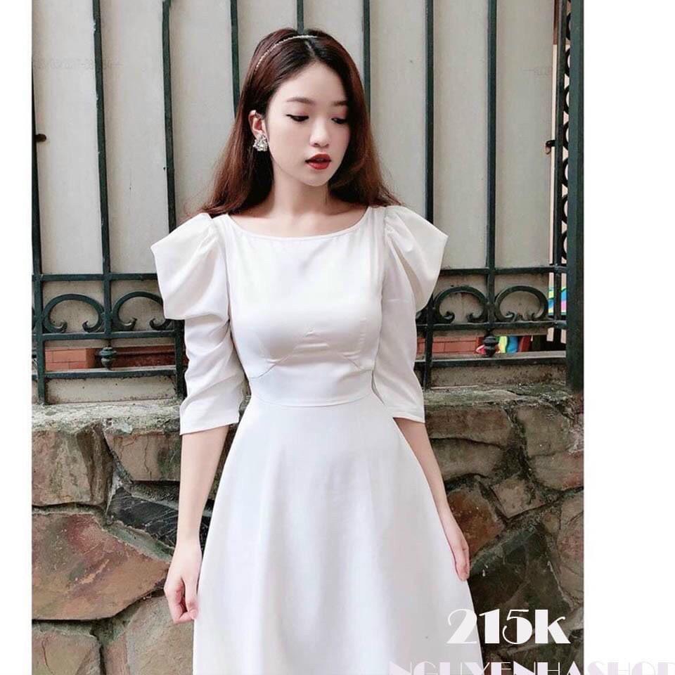Đầm tay phồng phong cách tiểu thư sang chảnh