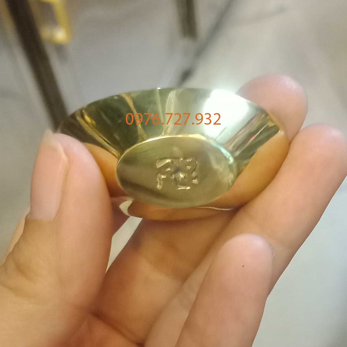 Thỏi vàng thần tài bằng đồng dài 4.5cm, thỏi vàng cầu tài lộc, vật phẩm phong thủy