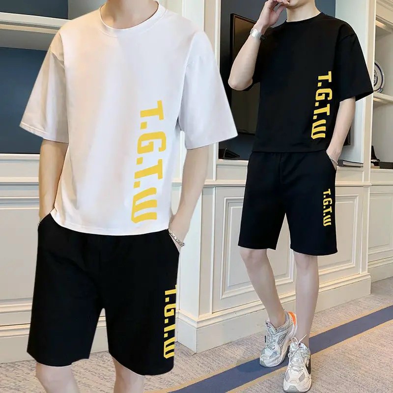 Set Đồ Bộ Mặc Nhà Nam Clothing MèoHOT RẺ ĐẸPĐồ Thể Thao Đá Bóng Áo thun Unisex Rộng Phối Quần Short Đùi In Chữ -Suit - HIỀN LINH SHOP SET ĐỒ BỘ NAM