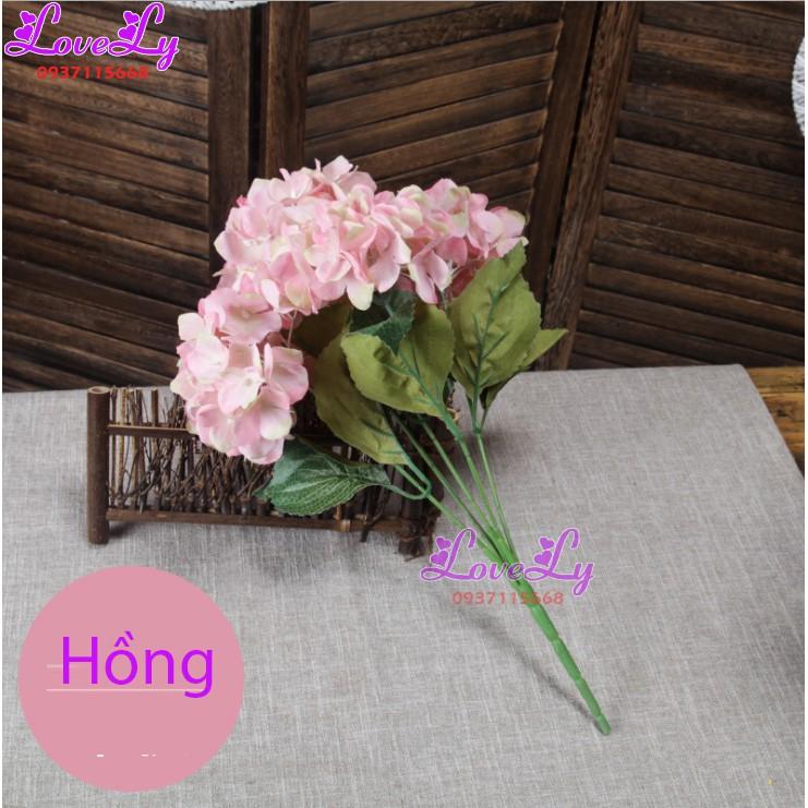 Hoa giả - Hoa cẩm tú cầu giả giống như thật 99% decor trang trí nhà