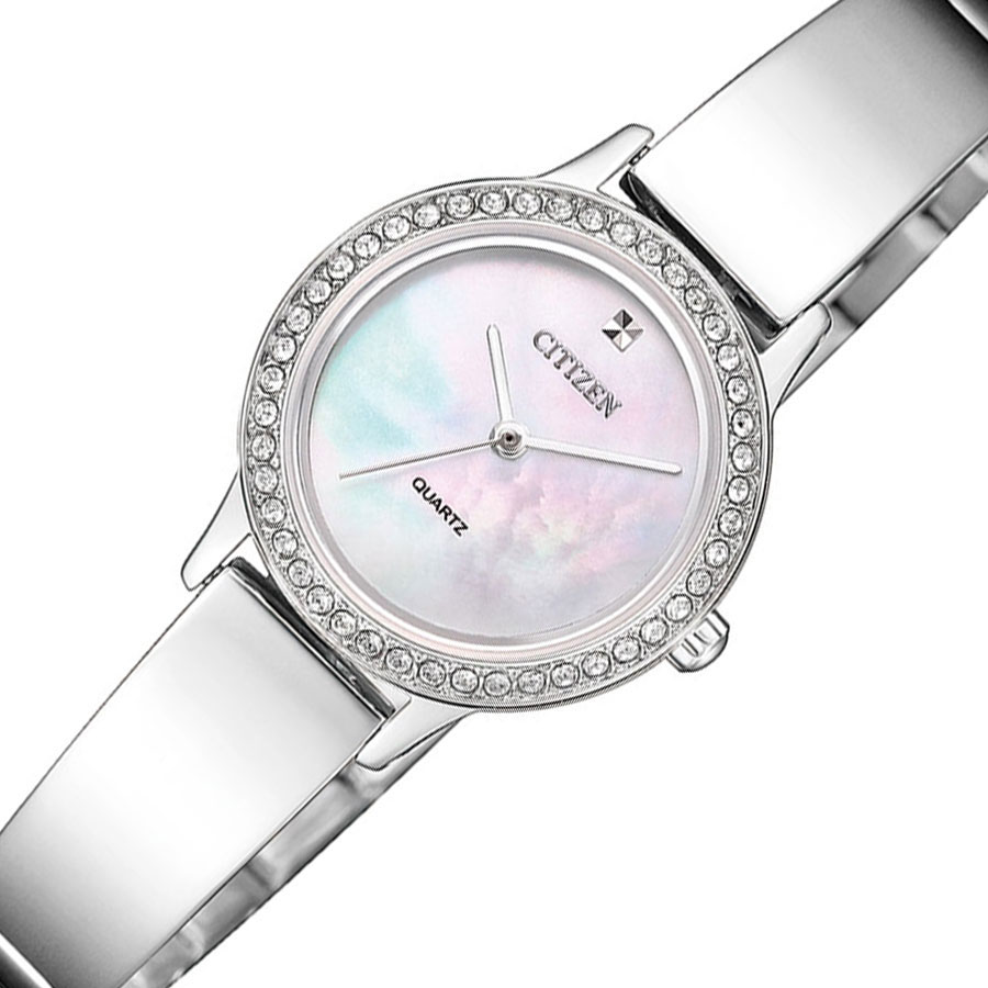 Đồng Hồ Nữ Citizen Đính Đá Swarovski Dây Thép Không Gỉ EJ6130-51D - Mặt Xà Cừ