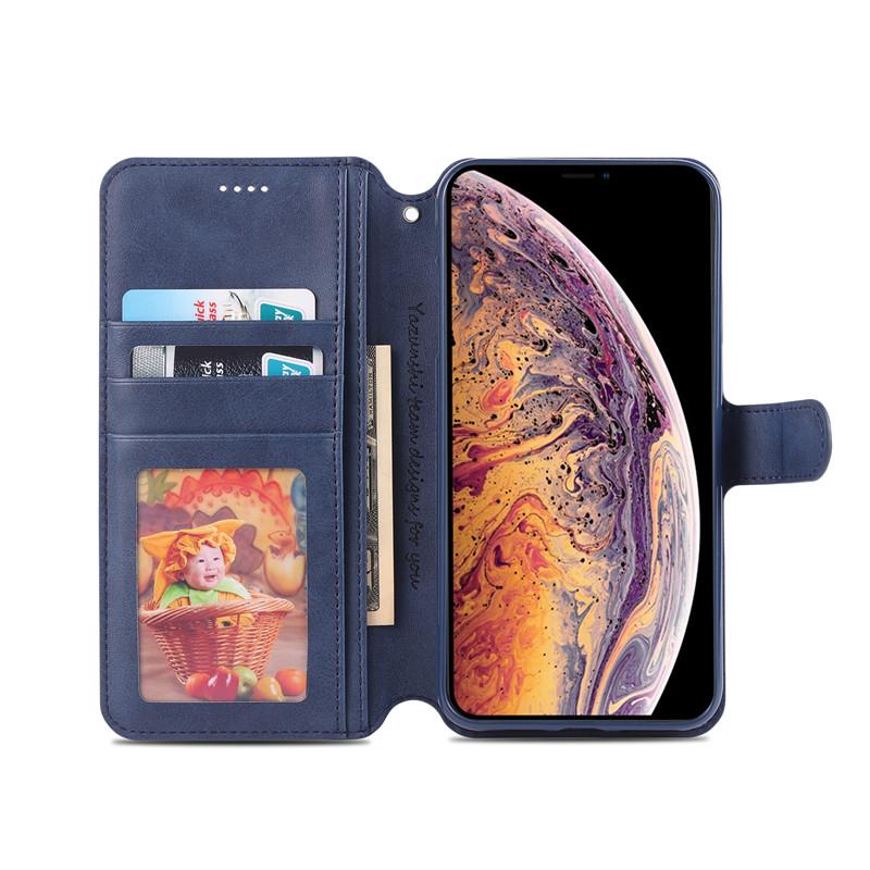Bao Da Nắp Gập Phong Cách Retro Có Ngăn Đựng Thẻ Cho Iphone 11 12 Pro Mini Xr Xs Max