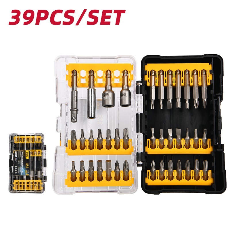 Bộ 39 đầu vít Deli chất liệu thép chống gỉ - Đầu vặn ốc vít các loại có từ tính