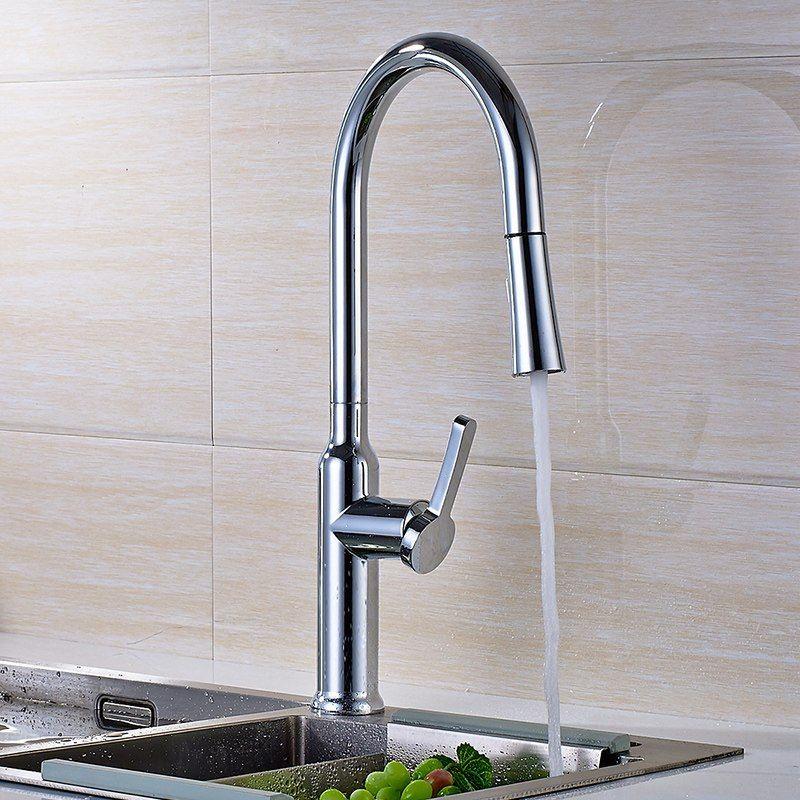 VÒI RỬA BÁT DÂY RÚT KÉO DÀI THƯƠNG HIỆU CAO CẤP ROSLER- 805 NEW, NÓNG &amp; LẠNH, ĐỒNG MẠ CHROME, TIỆN LỢI TRONG SỬ DỤNG