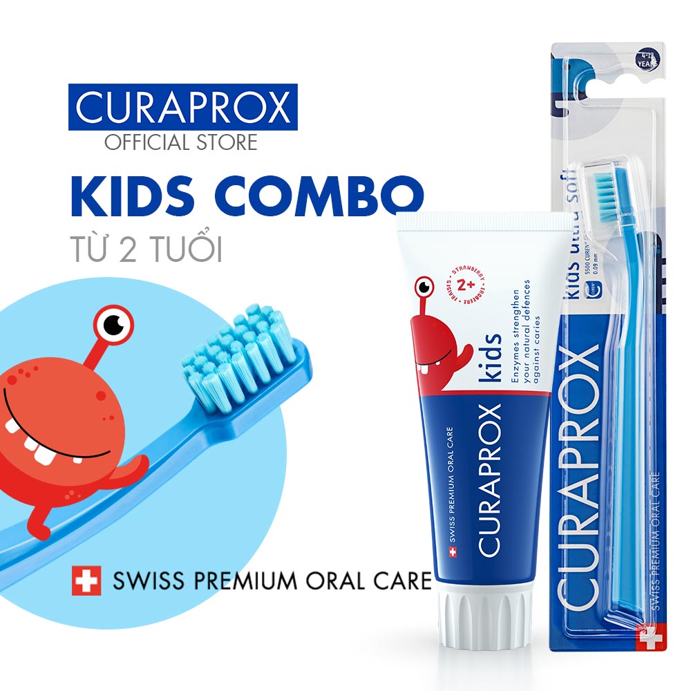 Combo chăm sóc răng trẻ em Curaprox CS Kids