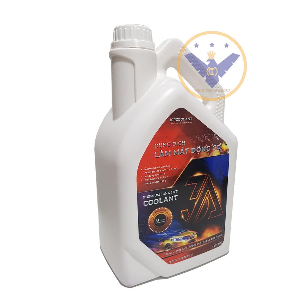 COMBO nước làm mát ô tô màu đỏ 3A Premium Longlife Coolant 4L + súc rửa két nước làm mát Bluechem