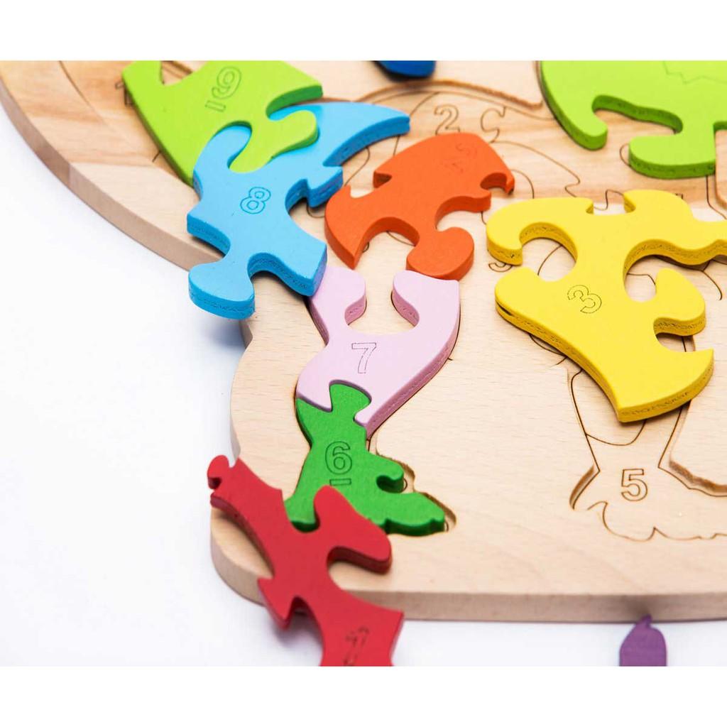 Đồ chơi gỗ tranh ghép Puzzle Khủng long bạo chúa T -rex