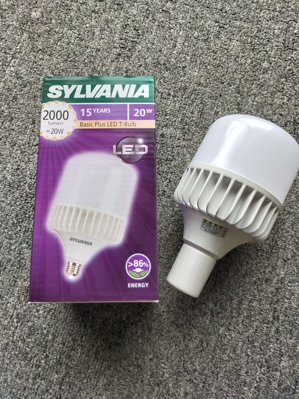 BÓNG ĐÈN LED BULB TRỤ SYLVANIA ĐẾ NHÔM NGUYÊN KHỐI E27 20W ÁNH SÁNG TRUNG TÍNH 4000K - - TIẾT KIỆM ĐIỆN NĂNG