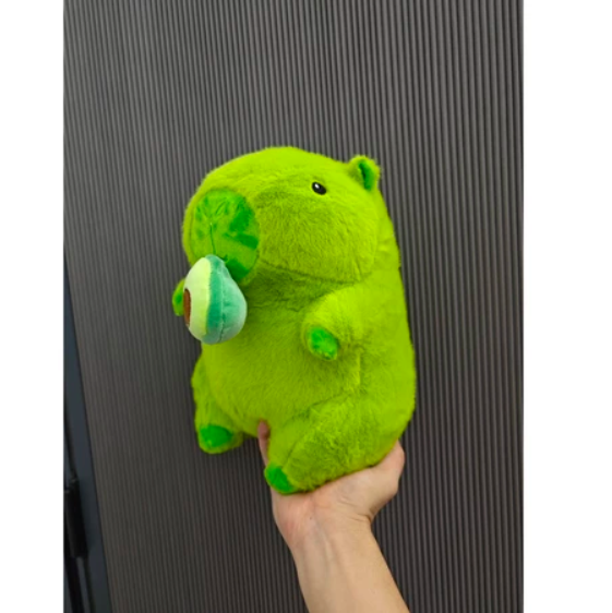 Thú nhồi bông capybara ăn bơ cute - Size từ 30cm đến 50cm - Quà tặng chuột lang nước xanh bơ êm mịn