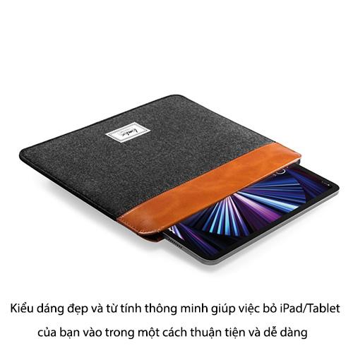 TÚI CHỐNG SỐC TOMTOC (USA) FELT &amp; PU LEATHER CHO IPAD 9.7-11/12.9 /16 INCH bảo vệ chất lượng và ngăn ngừa trầy xước - HÀNG CHÍNH HÃNG