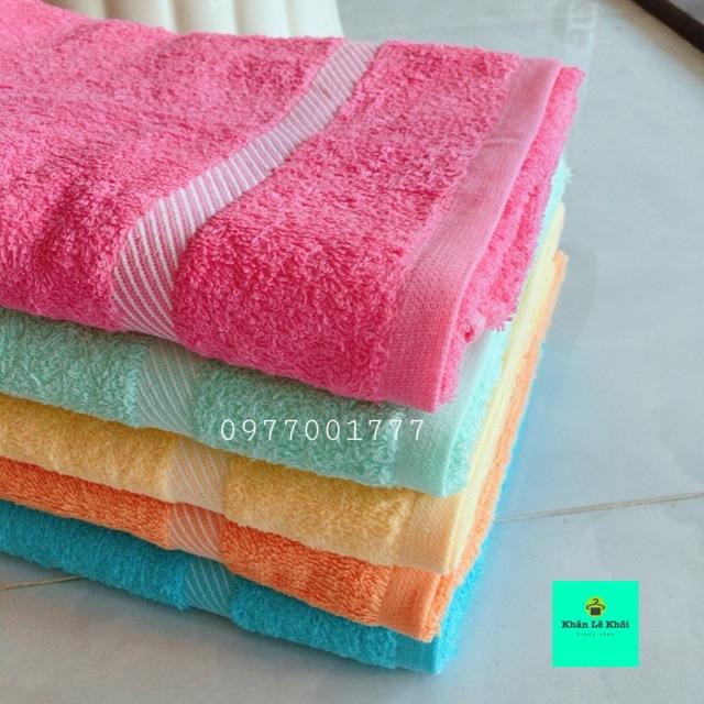 Khăn tắm vừa  50x100cm 100% cotton thấm hút tốt Hoạ tiết ô - Thương hiệu KMH Nhiều màu