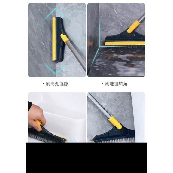 Chổi Chà Sàn Nhà Tắm Thông Minh Thiết Kế Đầu Gạt Nước Và Đầu Chổi Xoay 120 Độ Quét Nhà Siêu Sạch Mọi Góc Bẩn Màu Xanh