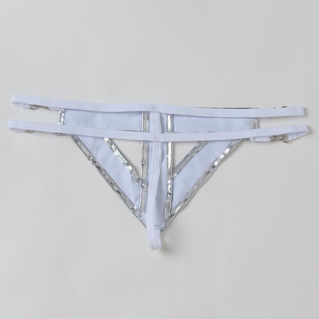 Men's Leather Jockstrap Underwear T-Back G-String Briefs Thong Lingerie