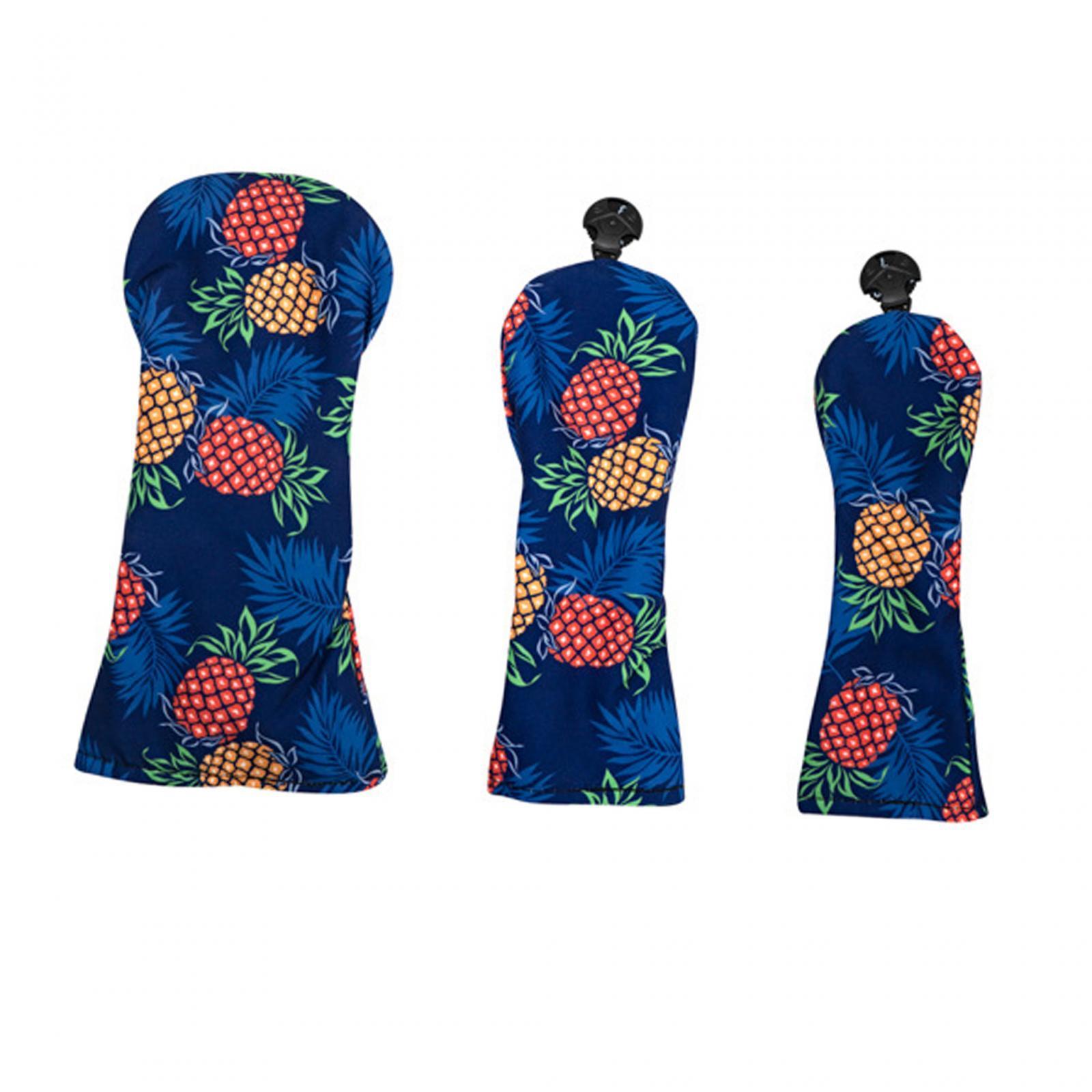 3x Golf Club Head Covers Golf Wood Covers with Tags Golf Cue Protect Case Durable Golf Wood Headcover Golf Fairway Wood Cover