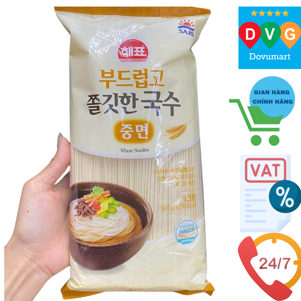Mì Lúa Mạch Sợi Nhỏ Sajo Hàn Quốc Gói 900g / 사조해표)쫄깃한 국수 중면
