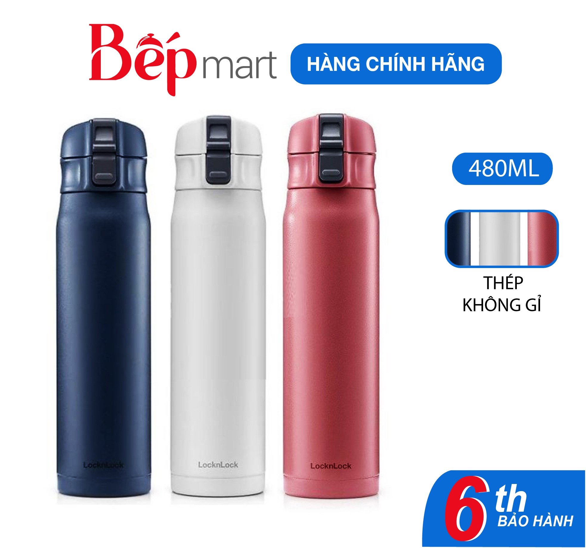 Bình giữ nhiệt locknlock Symphony Tumbler LHC6150 dung tích 480ml - thép không gỉ, nắp bật -Hàng chính hãng