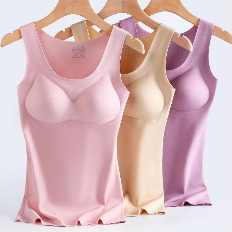 Quần Lót Sinh Nhiệt Mùa Đông Liền Mạch Nhiệt Nữ Áo Vest Plus Cashmere Đầu Bên Trong Mặc Cho Nữ Áo Lót Nữ Bra Thoải Mái Quần Lót