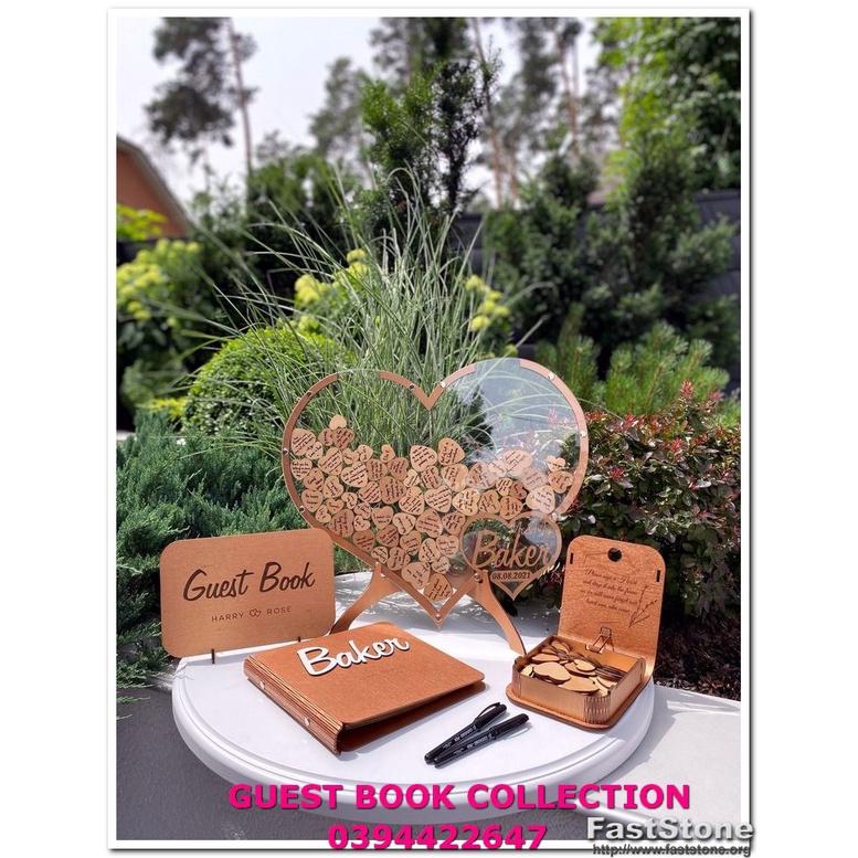 Hộp thả tim ký tên wedding_Trái tim đơn_Guest book store