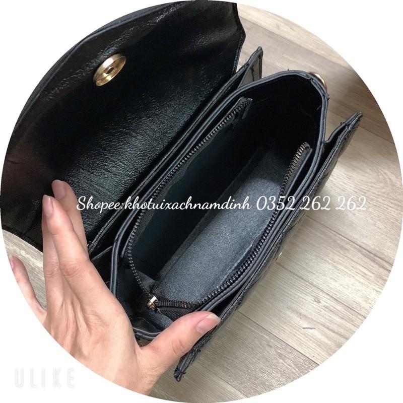 Túi Đeo Chéo Viền Xích Da Lì