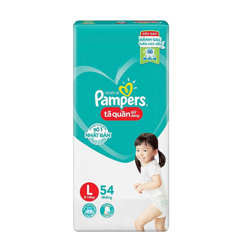 Combo 2 Tã Quần Pampers Giữ Dáng Mới Gói Đại Size L54 (54 Miếng)