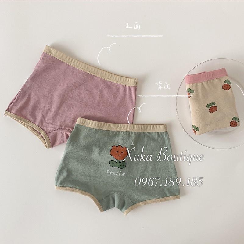 Quần Chip Đùi Bé Gái Cotton 100% Cao Cấp, Quần Lót Cho Bé Gái từ 3 đến 14 tuổi Hàn Quốc Bông Hoa Nhỏ Xinh Xắn Dễ Thương